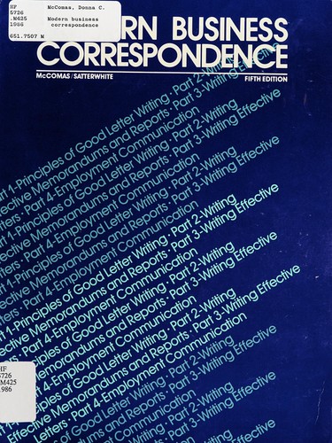 Cover for Modern business correspondence