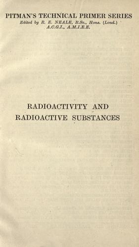 Cover for Radioactivity and radioactive substances