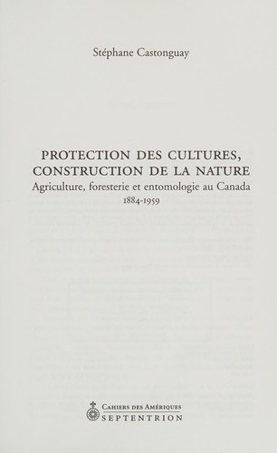 Cover for Protection des cultures, construction de la nature