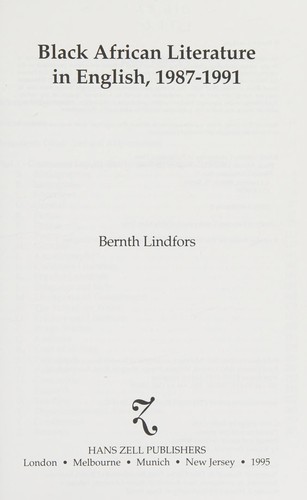 Cover for Black African literature in English, 1987-1991