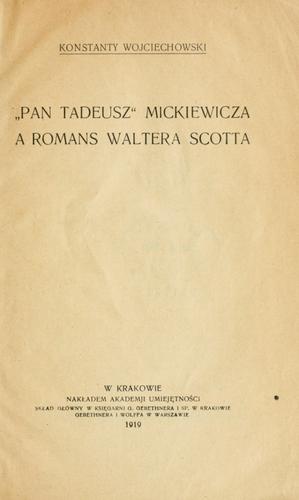 Cover for "Pan Tadeusz" Mickiewicza a romans Waltera Scotta.