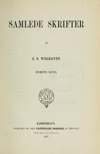 Cover for Samlede skrifter af J.S. Welhaven