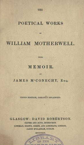 Cover for The poetical works of William Motherwell.