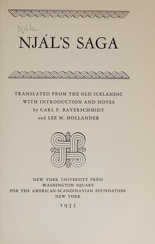 Cover for Njál's saga.