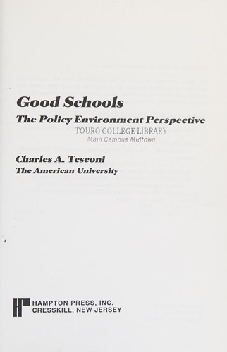 Cover for Good schools