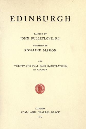Cover for Edinburgh