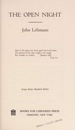 Cover for The open night.