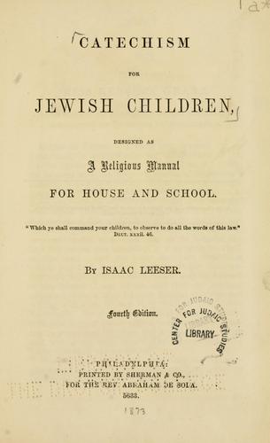 Cover for Catechism for Jewish children