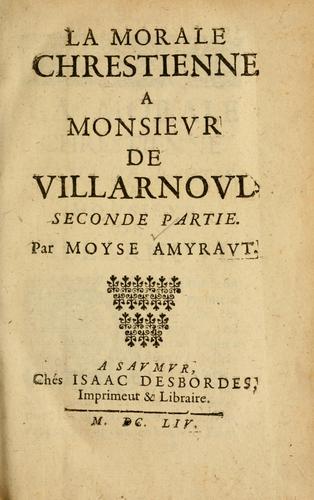 Cover for La morale chrestienne à Monsieur de Villarnoul.