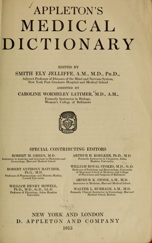 Cover for Appleton's medical dictionary