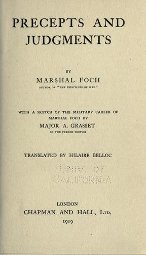 Cover for Precepts and judgments