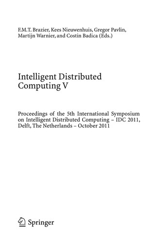 Cover for Intelligent distributed computing V
