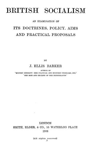 Cover for British socialism