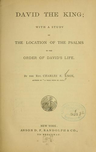 Cover for David the King