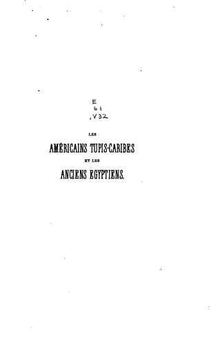 Cover for L' origine touranienne des américains Tupis-Caribes et des anciens Égyptiens