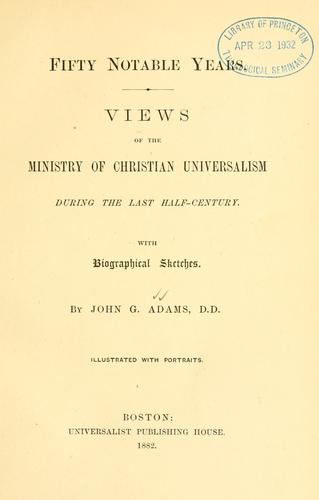 Cover for Fifty notable years
