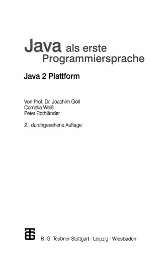 Cover for Java als erste Programmiersprache
