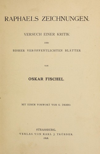 Cover for Raphaels Zeichnungen Versuch einer Kritik der Bisher veröffentlichen Blätter