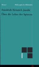 Cover for Über die Lehre des Spinoza in Briefen an den Herrn Moses Mendelssohn
