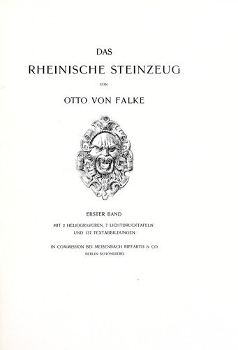 Cover for Das rheinische Steinzeug