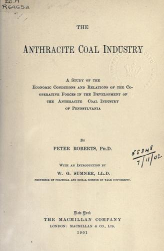 Cover for The anthracite coal industry