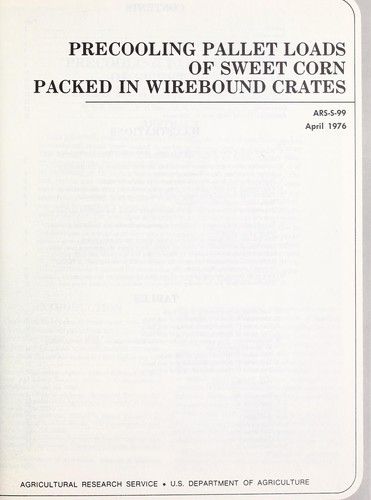 Cover for Precooling pallet loads of sweet corn packed in wirebound crates