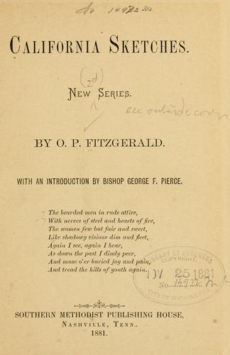 Cover for California sketches