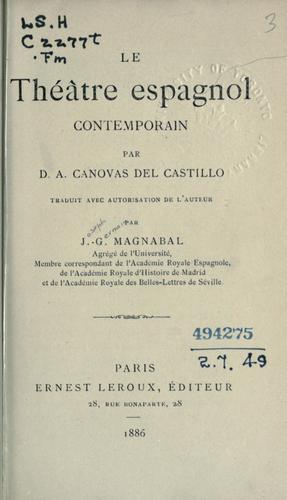 Cover for Le théâtre espagnol contemporain