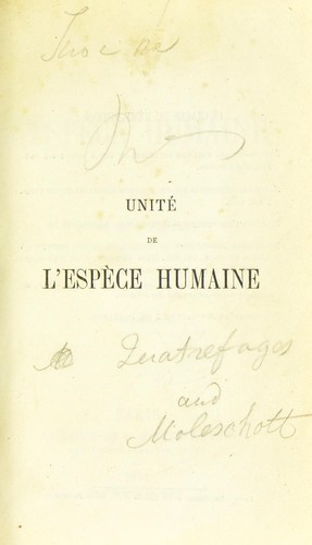 Cover for Unit©♭ de l'esp©·ce humaine
