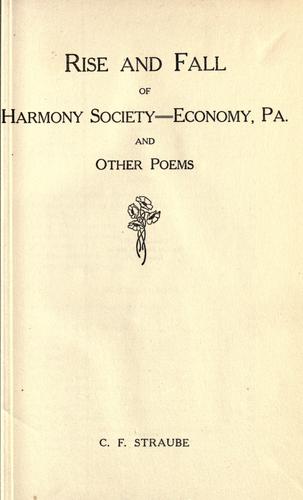 Cover for Rise and fall of Harmony society - Economy, Pa.