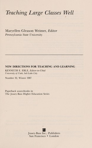 Cover for Teaching large classes well