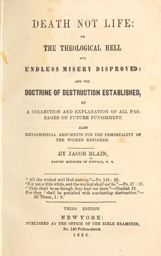 Cover for Death not life