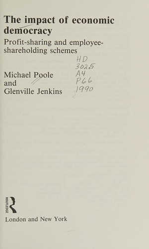 Cover for The impact of economic democracy