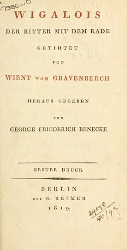 Cover for Wigalois der Ritter mit dem Rade
