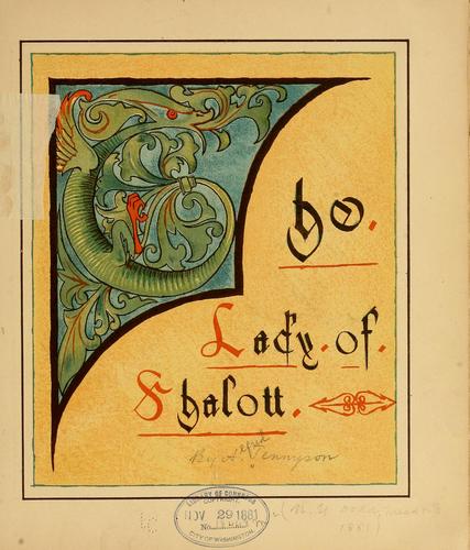 Cover for The lady of Shalott.