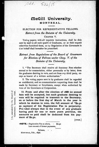 Cover for Election for representative fellows