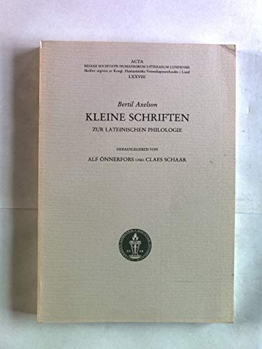Cover for Kleine Schriften zur lateinischen Philologie