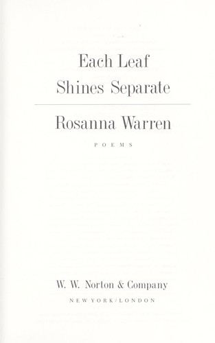 Cover for Each leaf shines separate