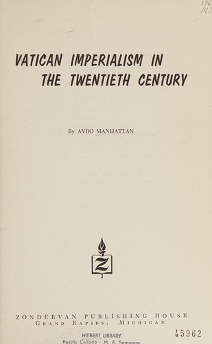 Cover for Vatican imperialism in the twentieth century