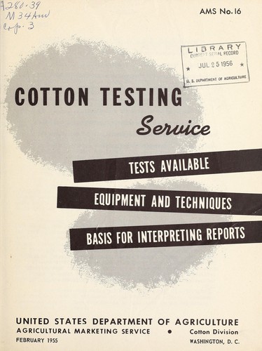 Cover for Cotton testing service