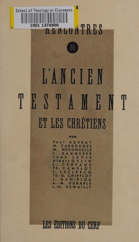 Cover for L'Ancien Testament et les chrétiens
