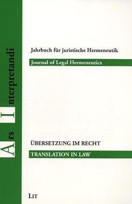 Cover for Translation in Law (Yearbook of Legal Hermeneutics 5)