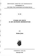 Cover for Studien zur Erotik in der deutschen Märendichtung