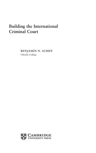Cover for Building the international criminal court