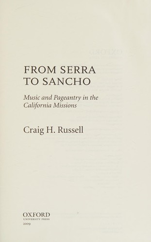 Cover for From Serra to Sancho