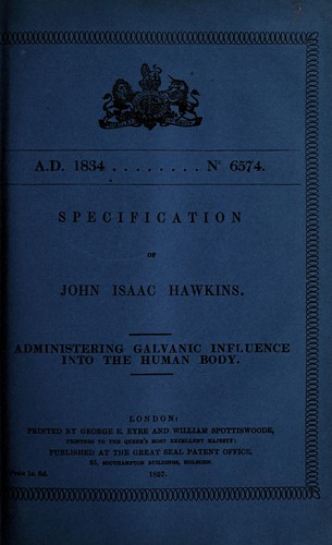 Cover for Specification of John Isaac Hawkins