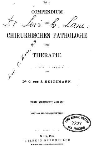 Cover for Compendium der chirurgischen Instrumentum, Verband und Operationslehre v. 1