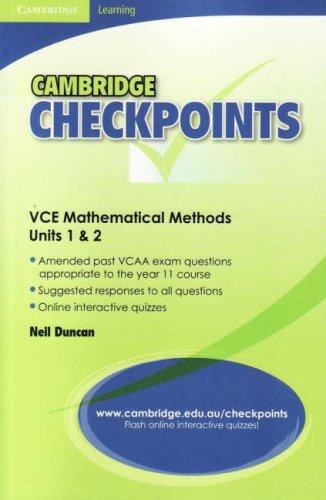 Cover for Cambridge Checkpoints VCE Mathematical Methods Units 1&2