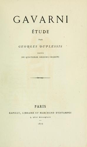 Cover for Gavarni : étude