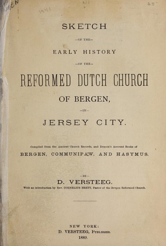 Cover for Sketch of the early history of the Reformed Dutch Church of Bergen, in Jersey City